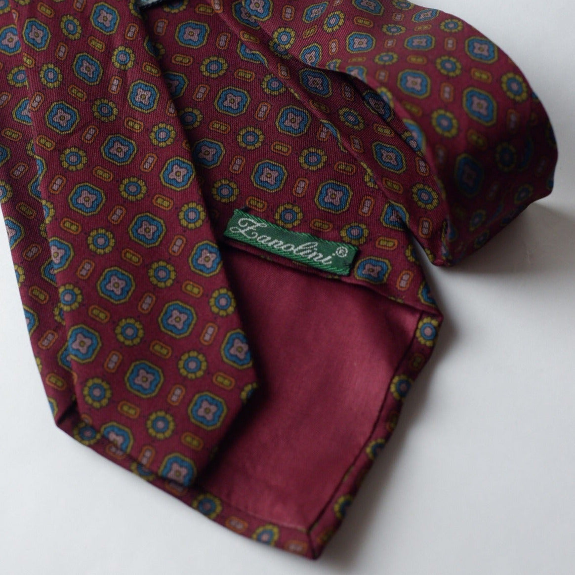 Lanolini Burguny and Blue Pattern Necktie