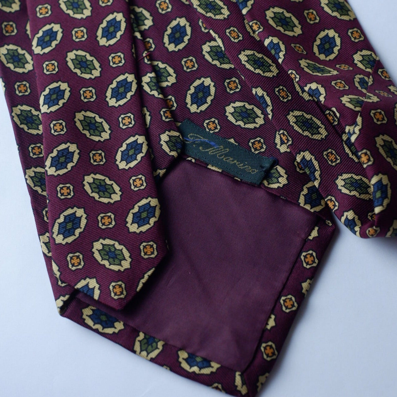 F. Marino Burgundy Paisley Printed Necktie