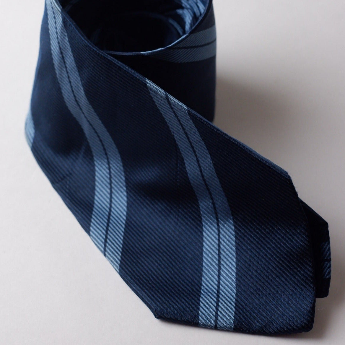 Lanolini Navy with Blue Stripes Necktie