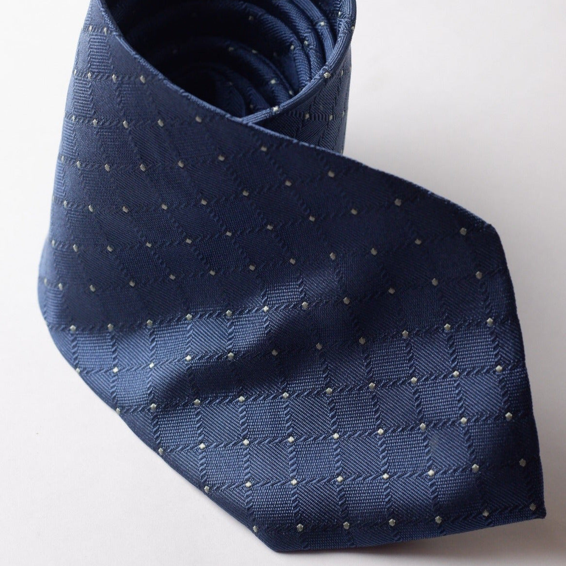 Zanolini Blue Checked Textured Necktie
