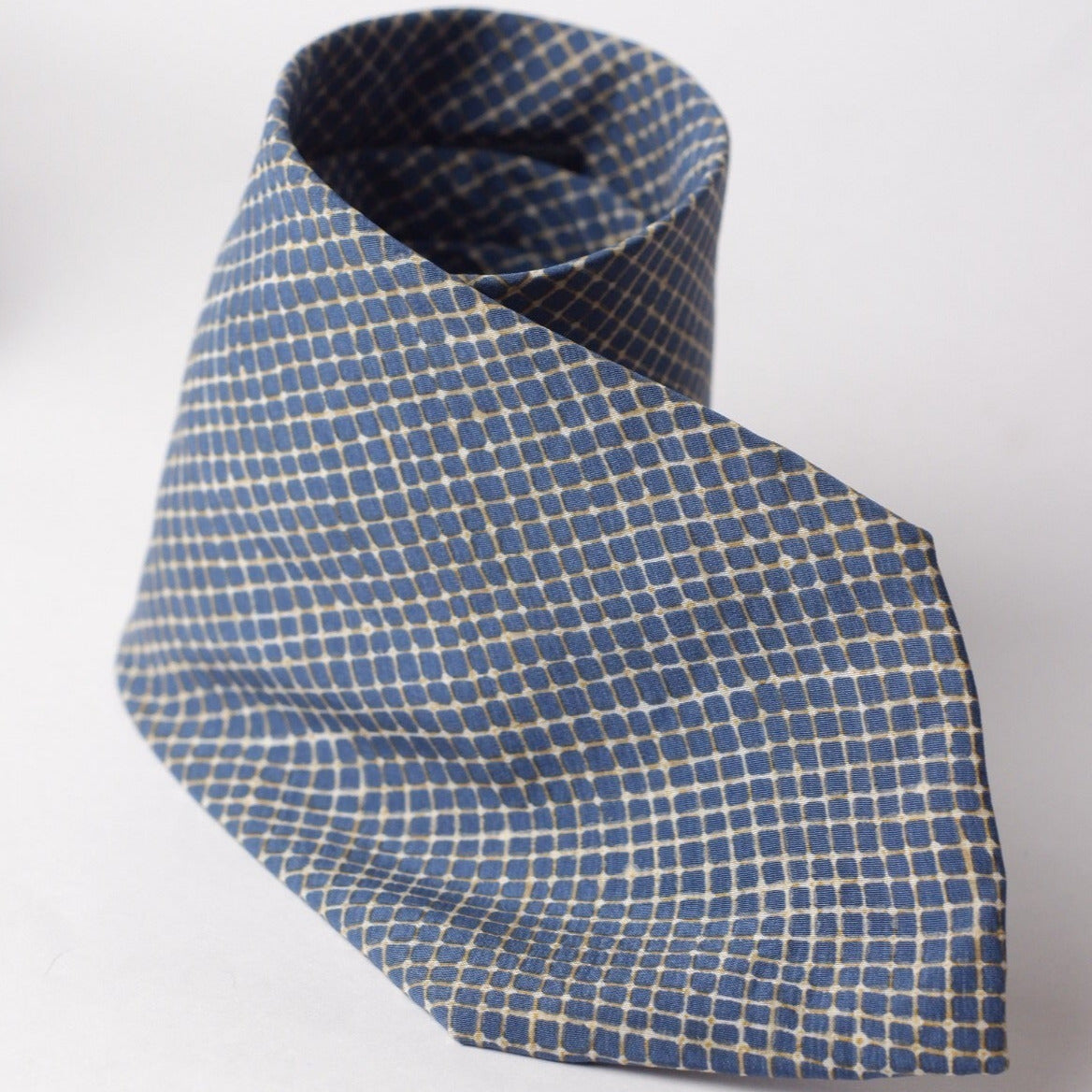 Ungaro Blue Grid Pattern Necktie