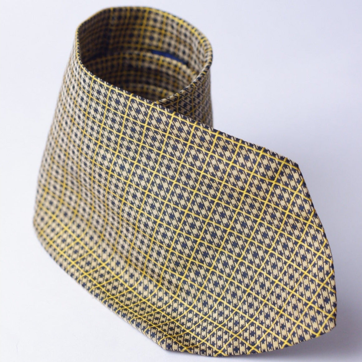 Ungaro Yellow Checked Pattern Necktie