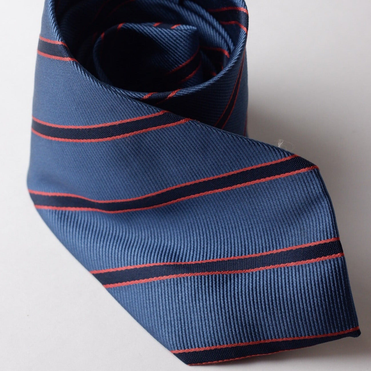F. Marino Blue with Navy and Red Stripes Necktie