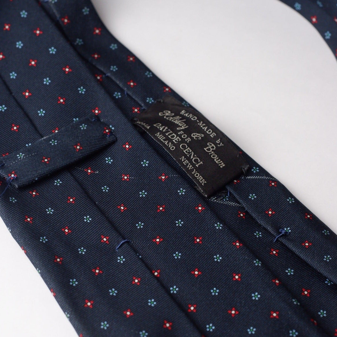 Holiday and Brown Navy with Flowers Woven Necktie