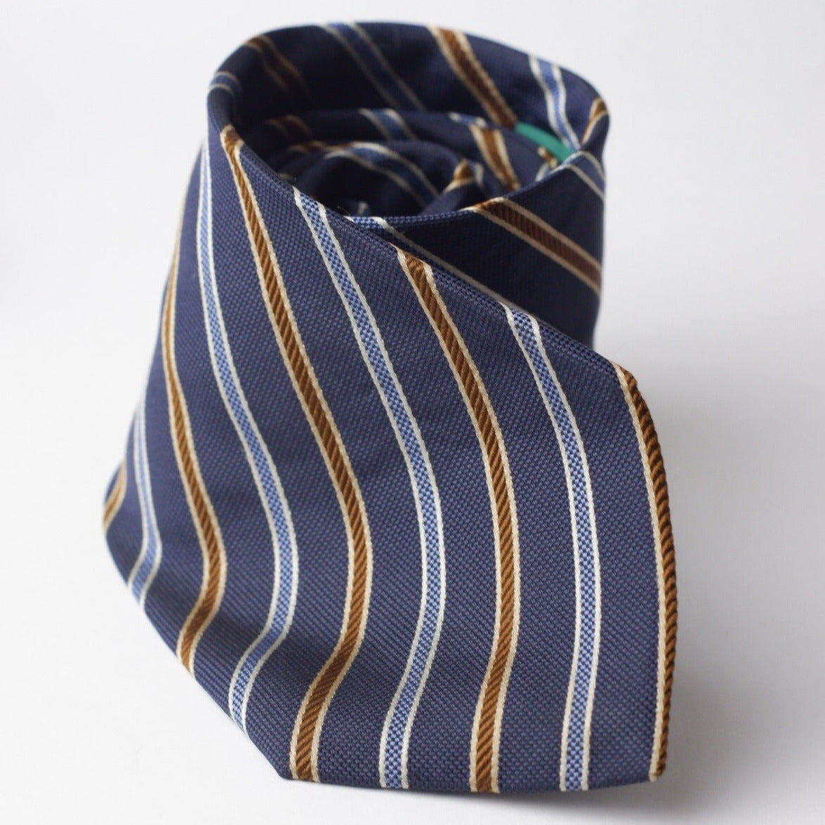 Andrew's Ties Blue with Light Blue and Gold Stripes Necktie