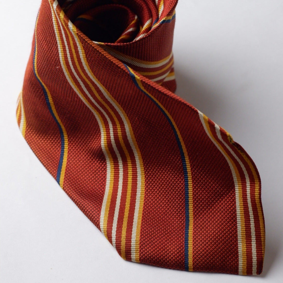 Lanolini Orange with Stripes Necktie