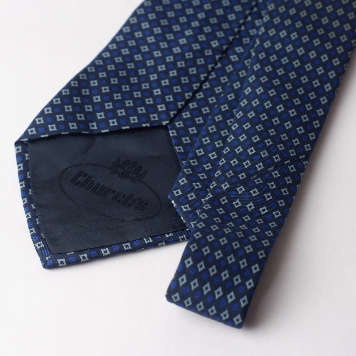 Church's Navy with Blue and White Diamonds Necktie