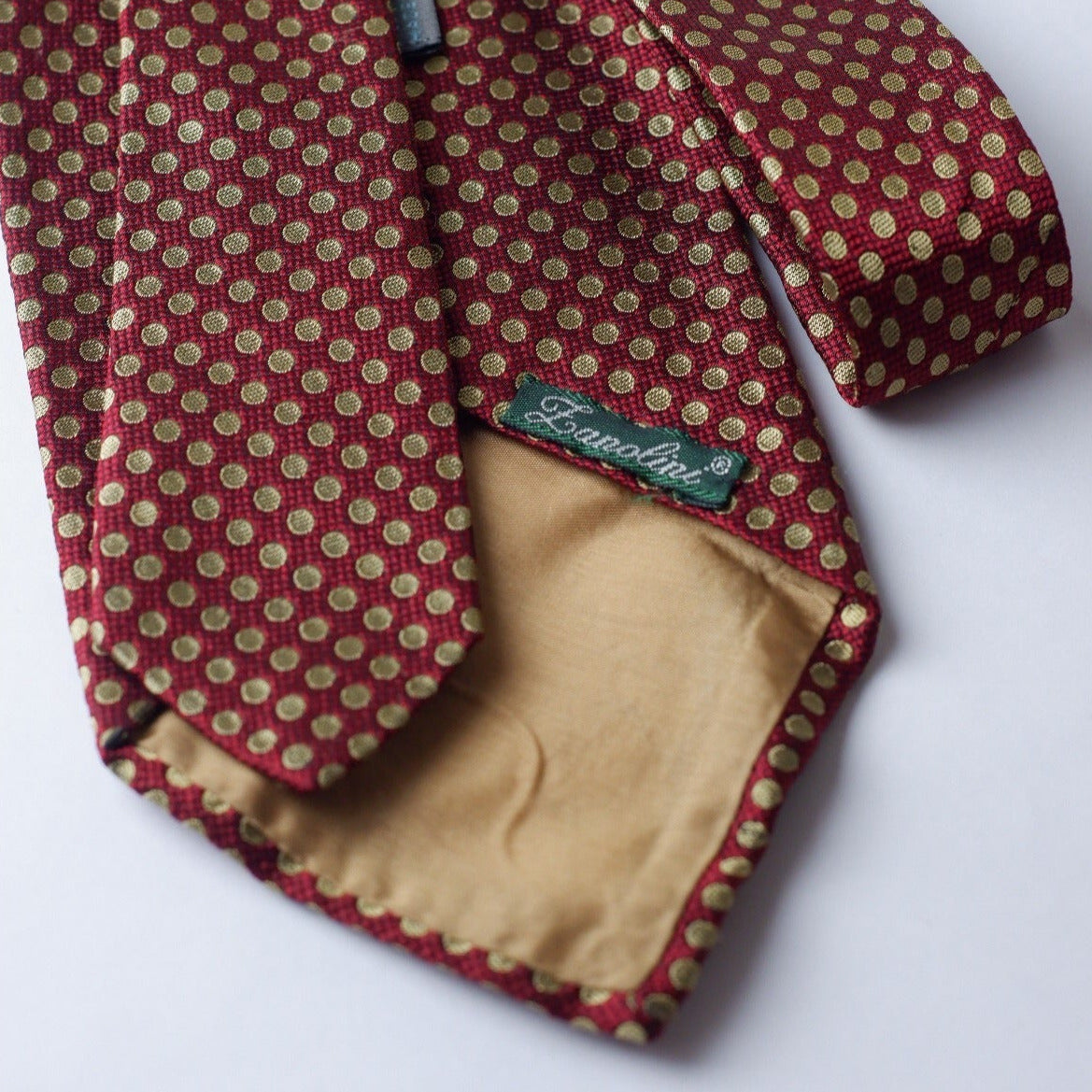 Lanolini Red with Gold Dots Necktie