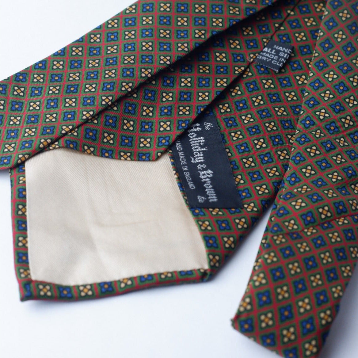 Holiday and Brown Red, Blue and Green Diamonds Necktie