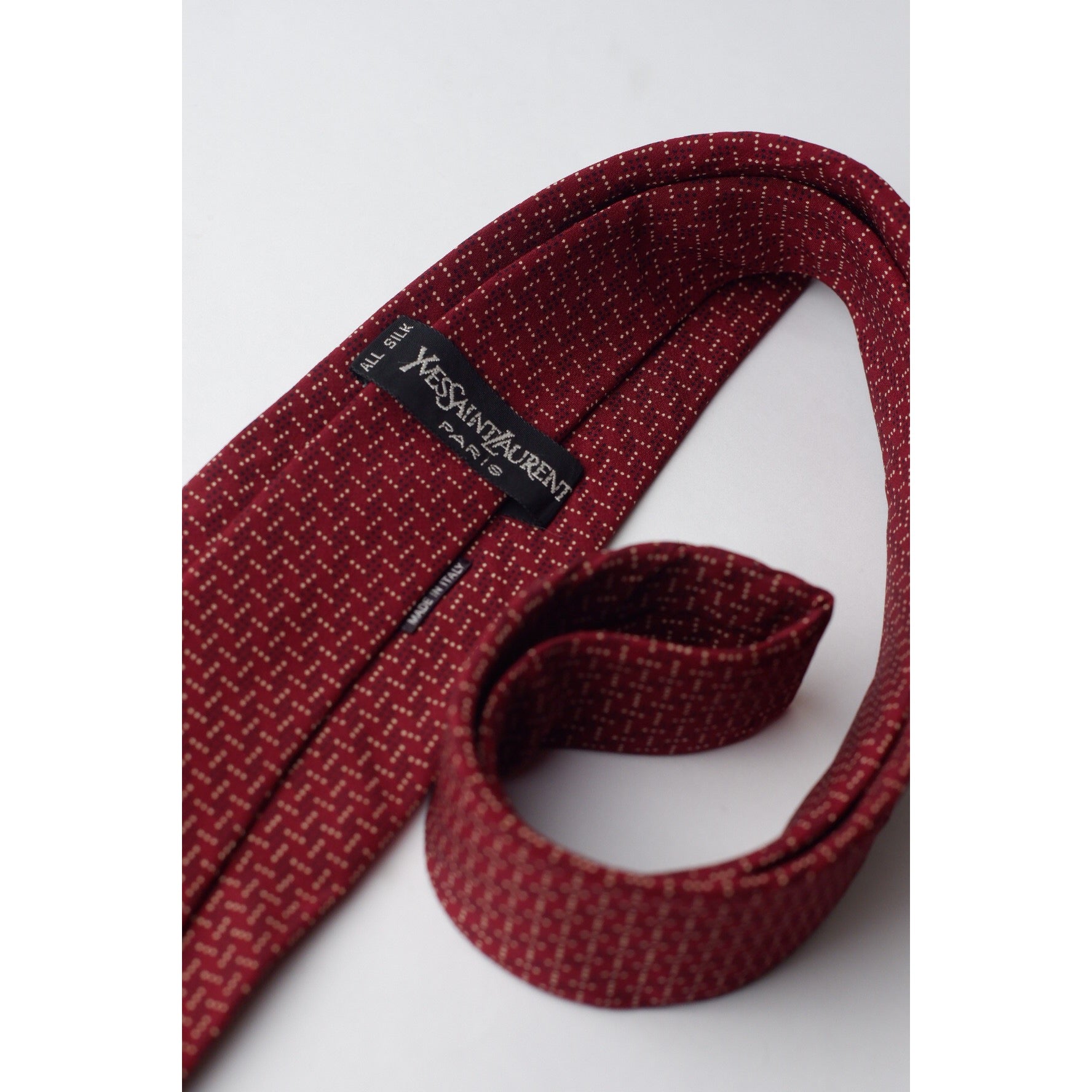Yves Saint Laurent Red Zigzag Printed Necktie