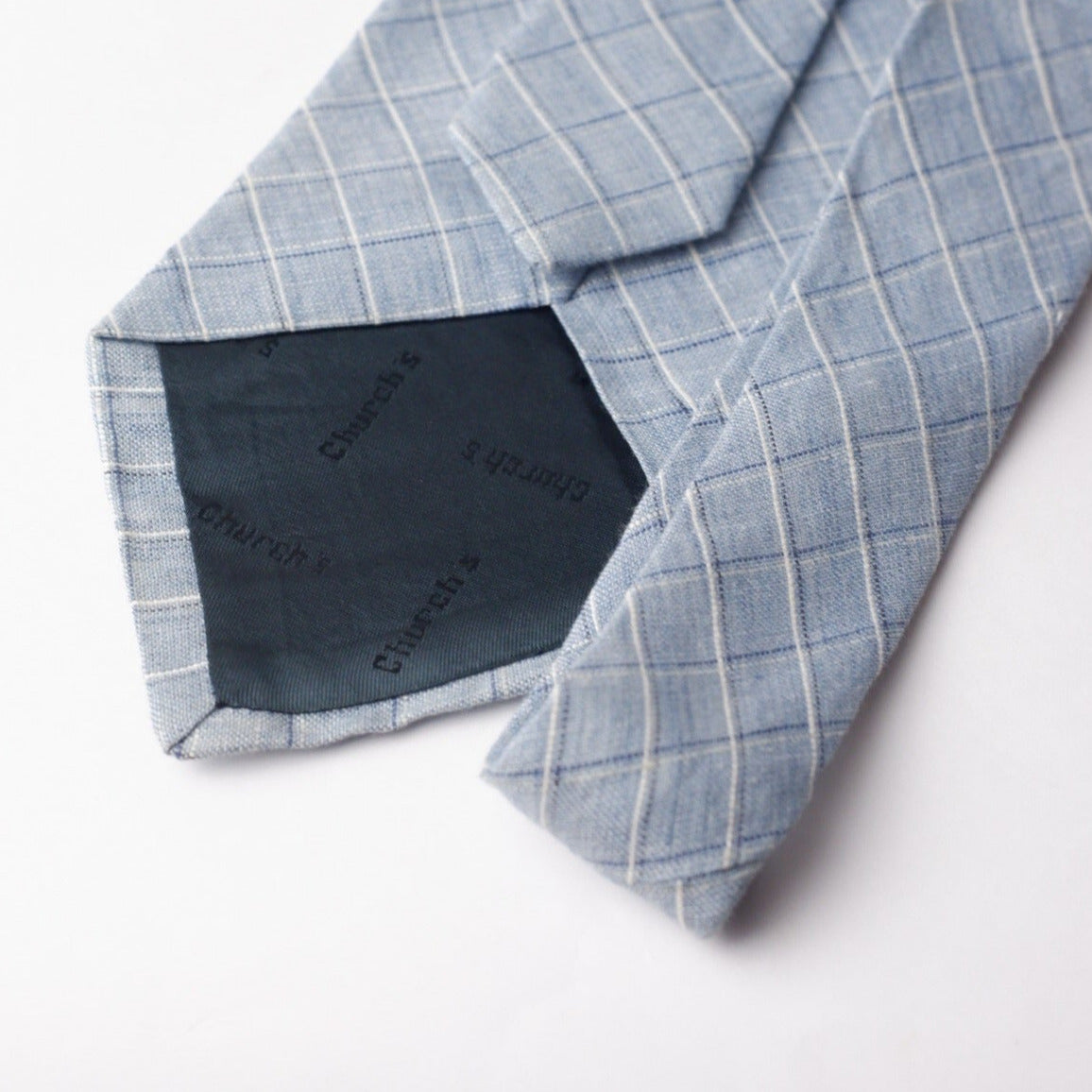 Church's Light Grey Checked Pattern Necktie