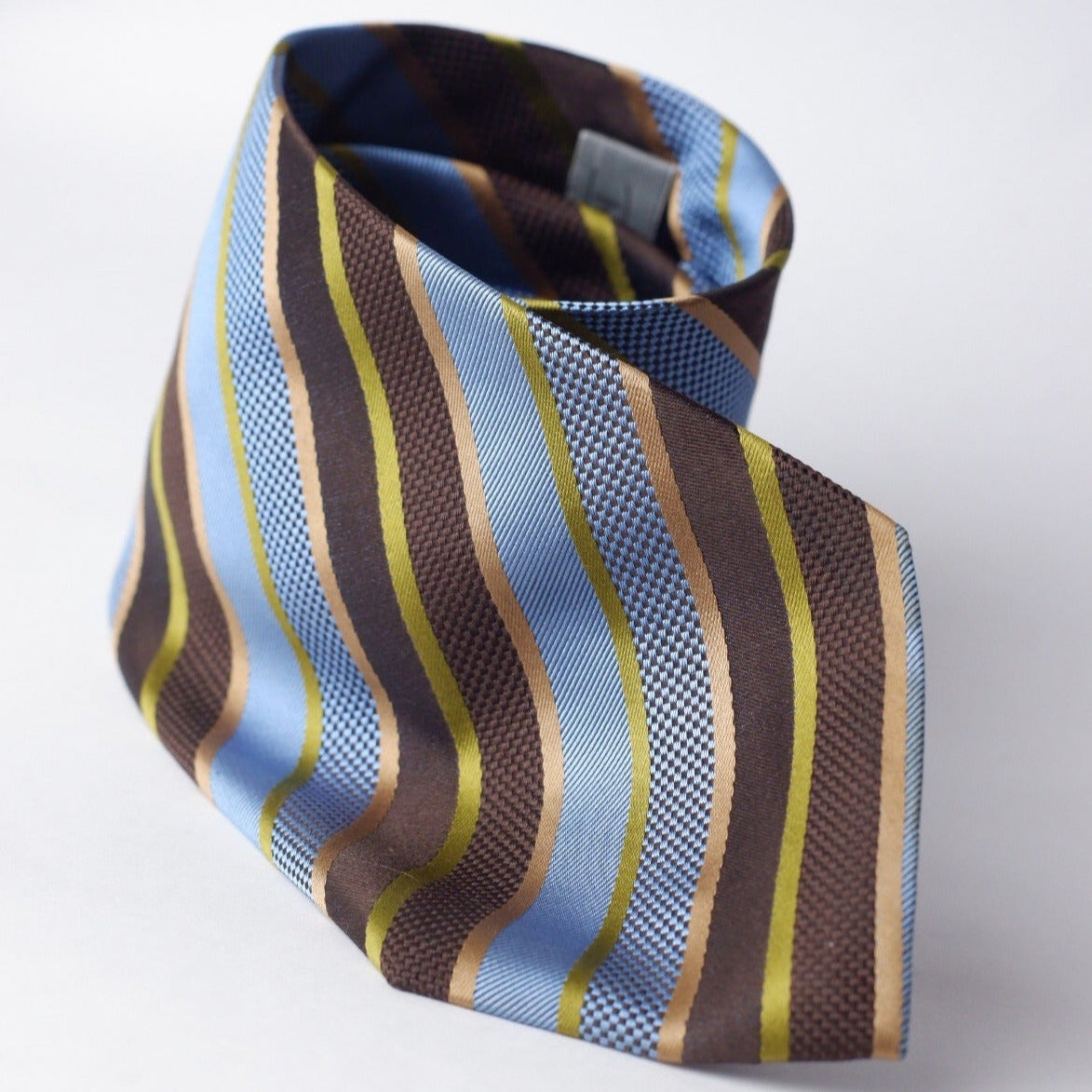 Balestra Brown and Light Blue Stripes Necktie