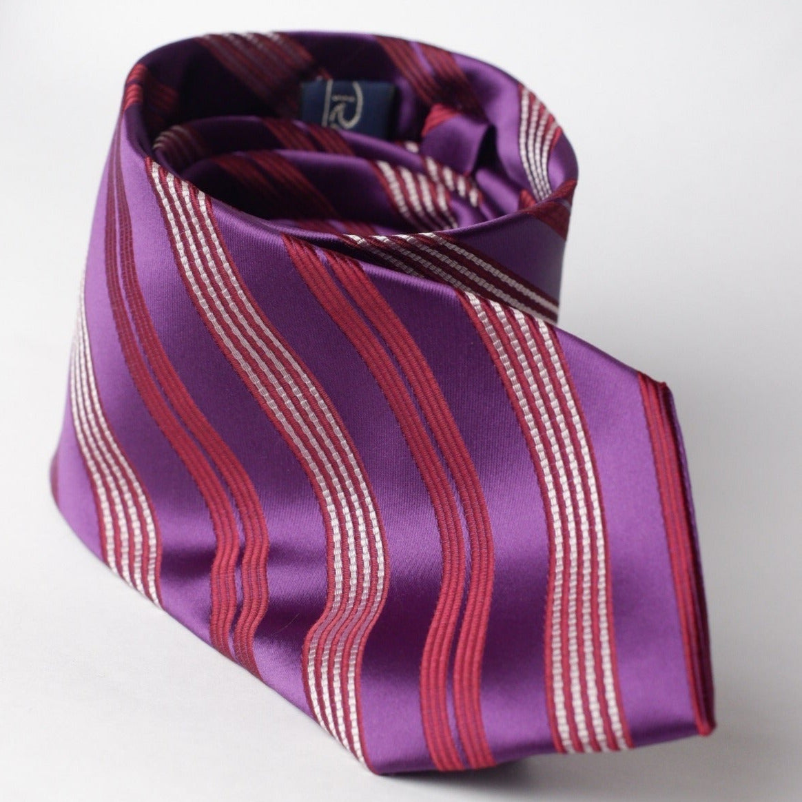 Balestra Purple with Red Stripes Necktie