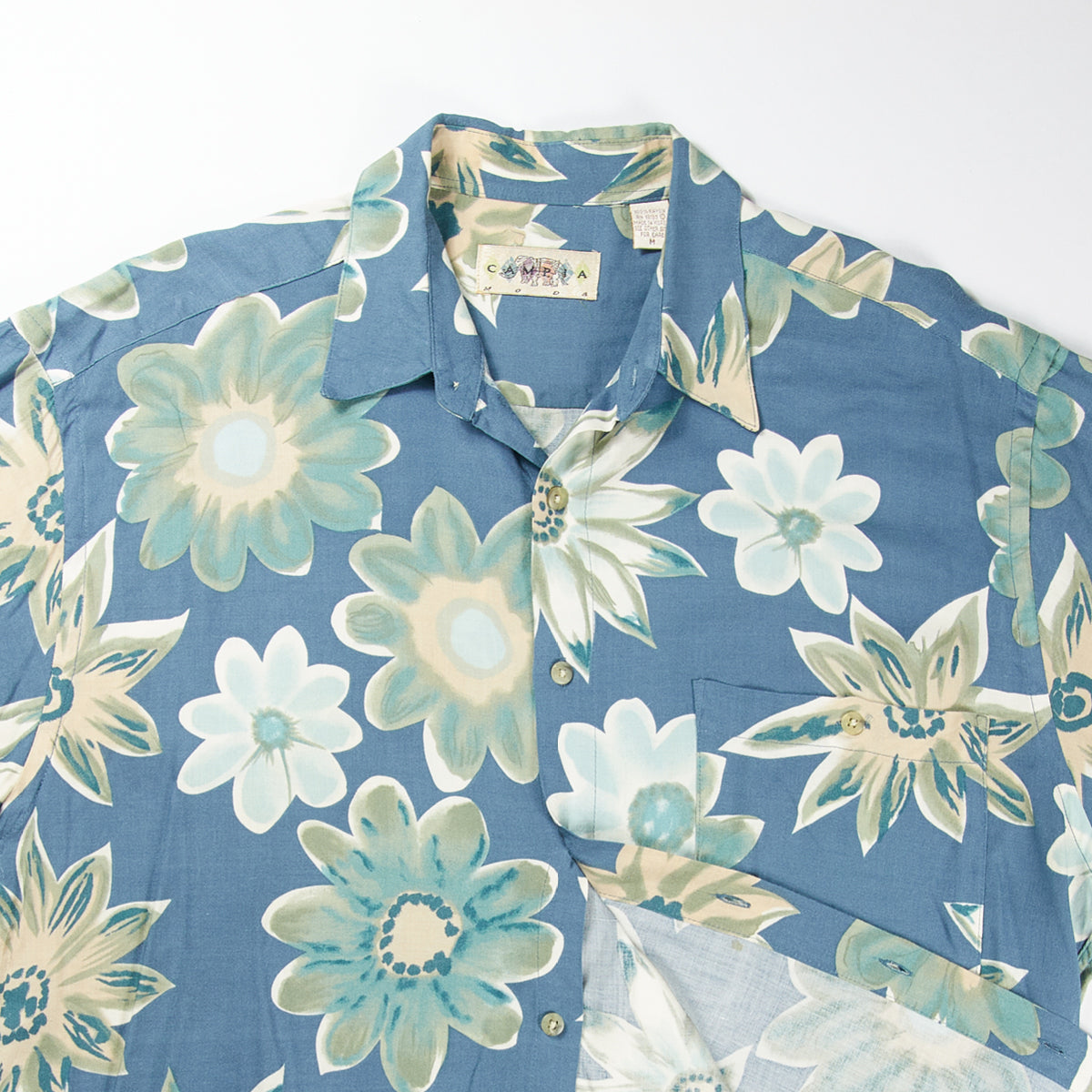 Blue Flowers Hawaiian Shirt S/S