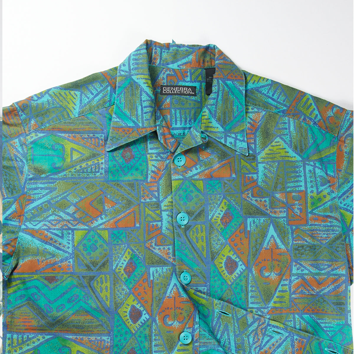 Blue Aztec Print Hawaiian Shirt S/S