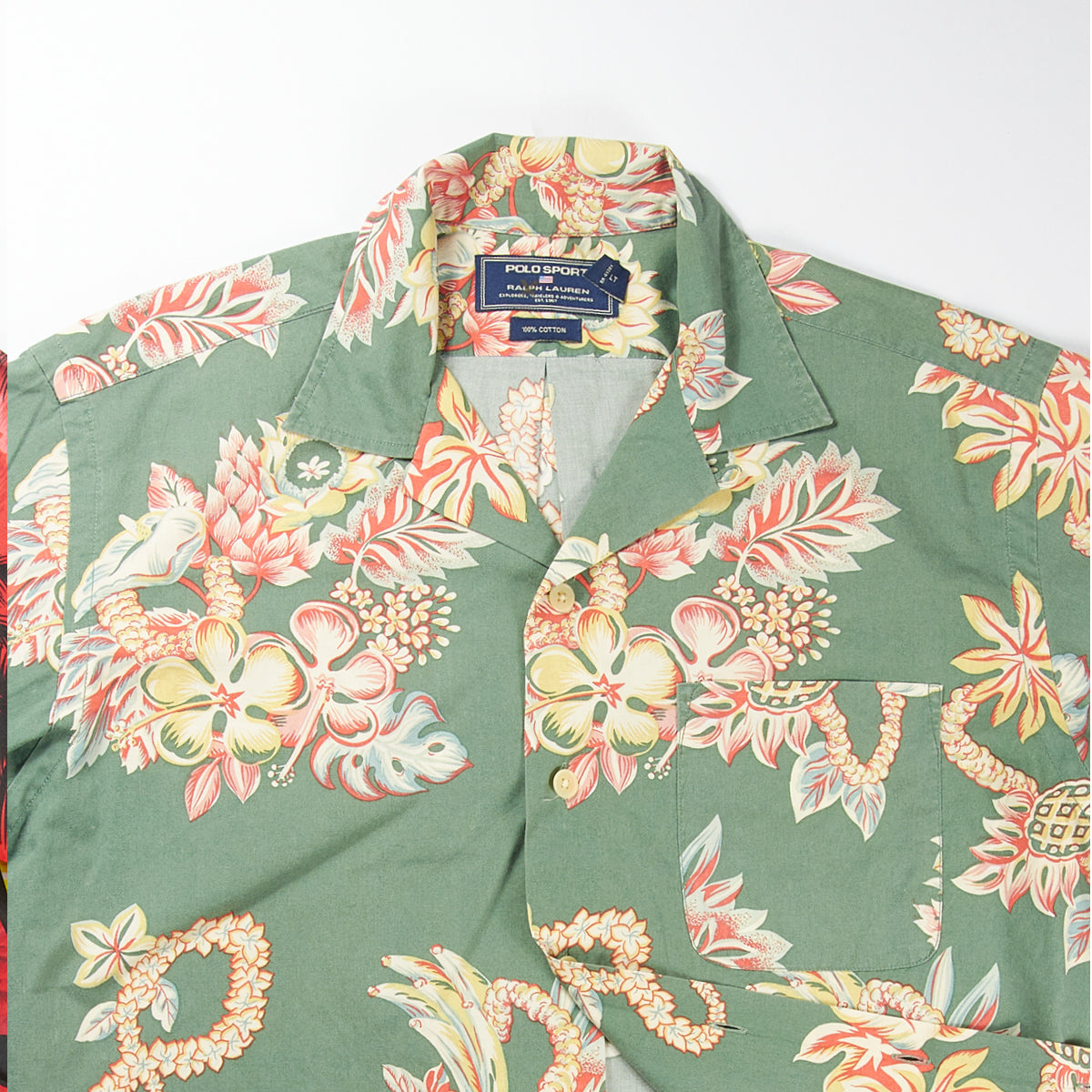 Green Flowers Hawaiian Shirt S/S
