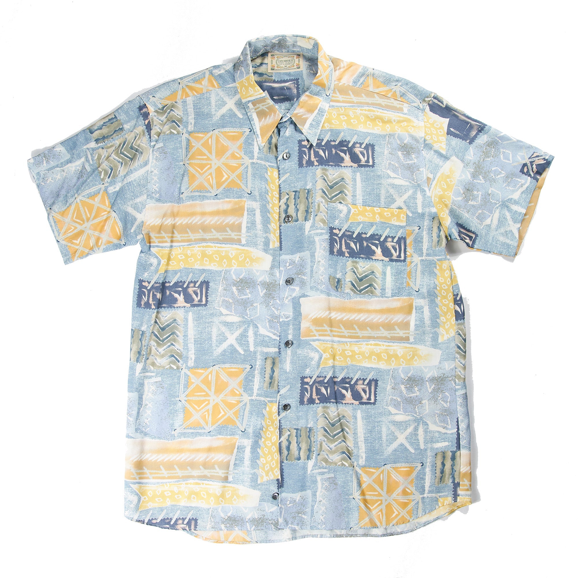 Light Blue Abstract Hawaiian Shirt S/S