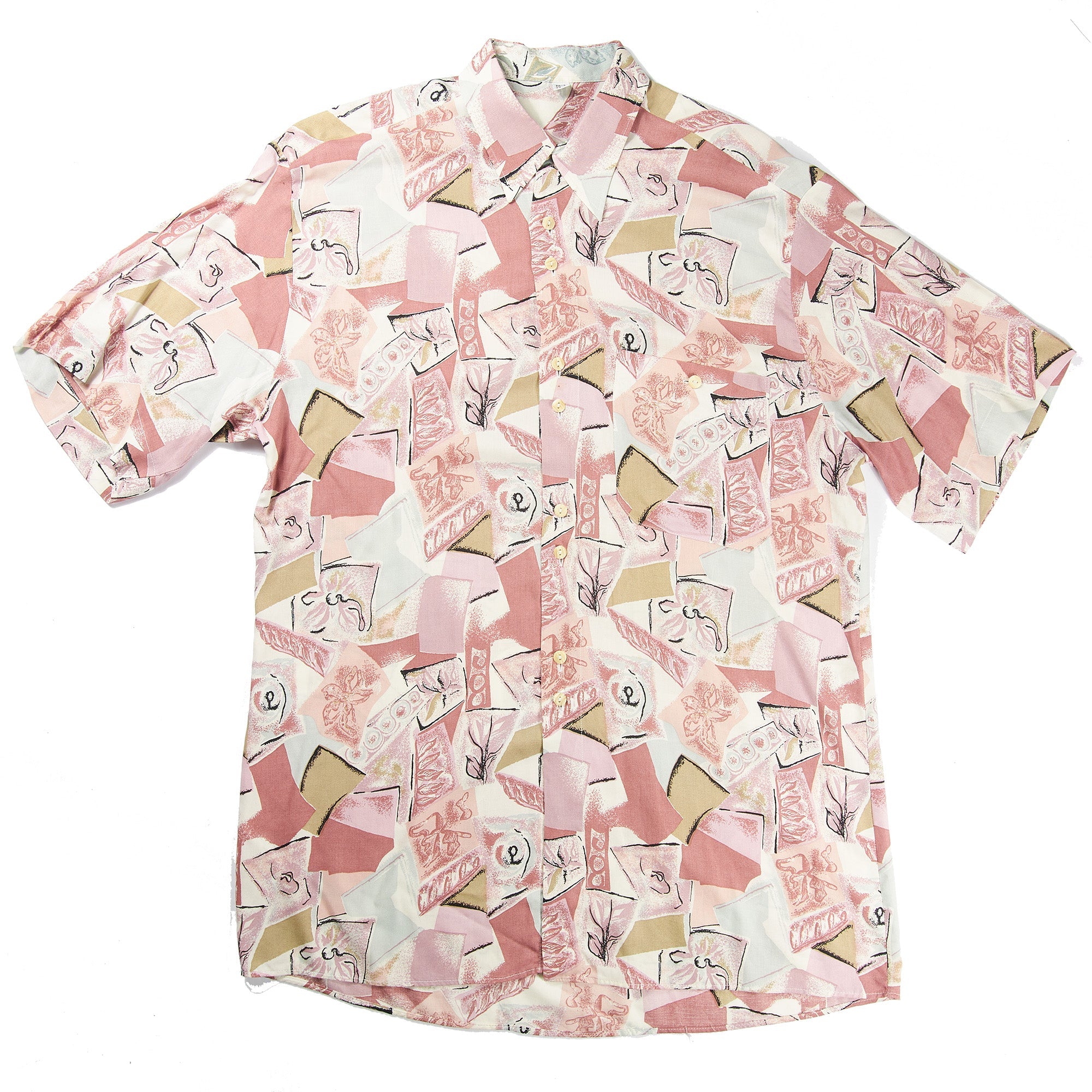Pink Abstract Hawaiian Shirt S/S