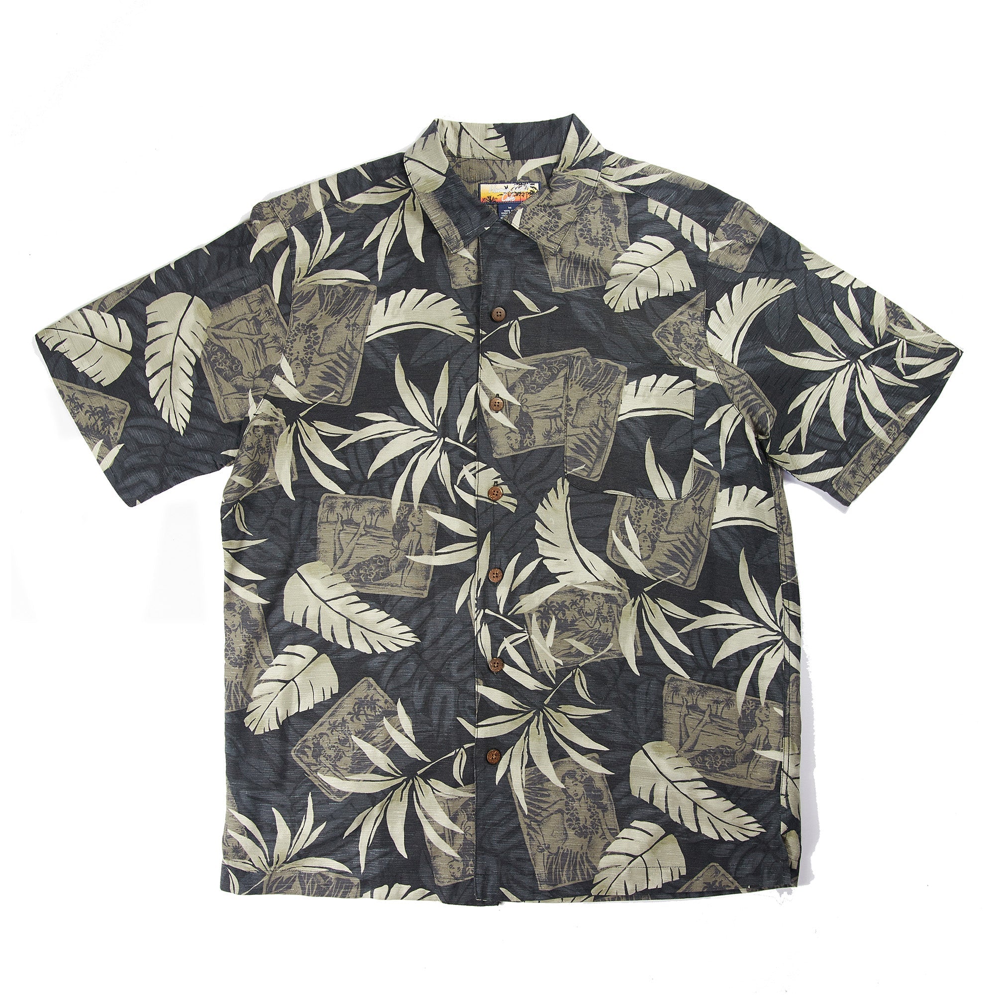Black Leaves Hawaiian Shirt S/S