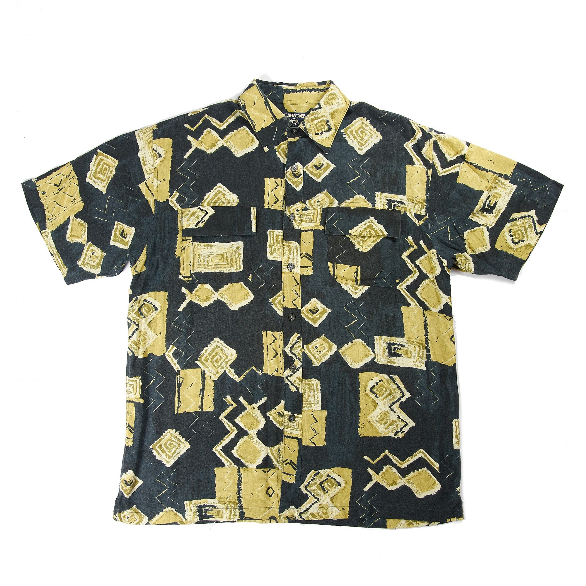 Black Abstract Hawaiian Shirt S/S