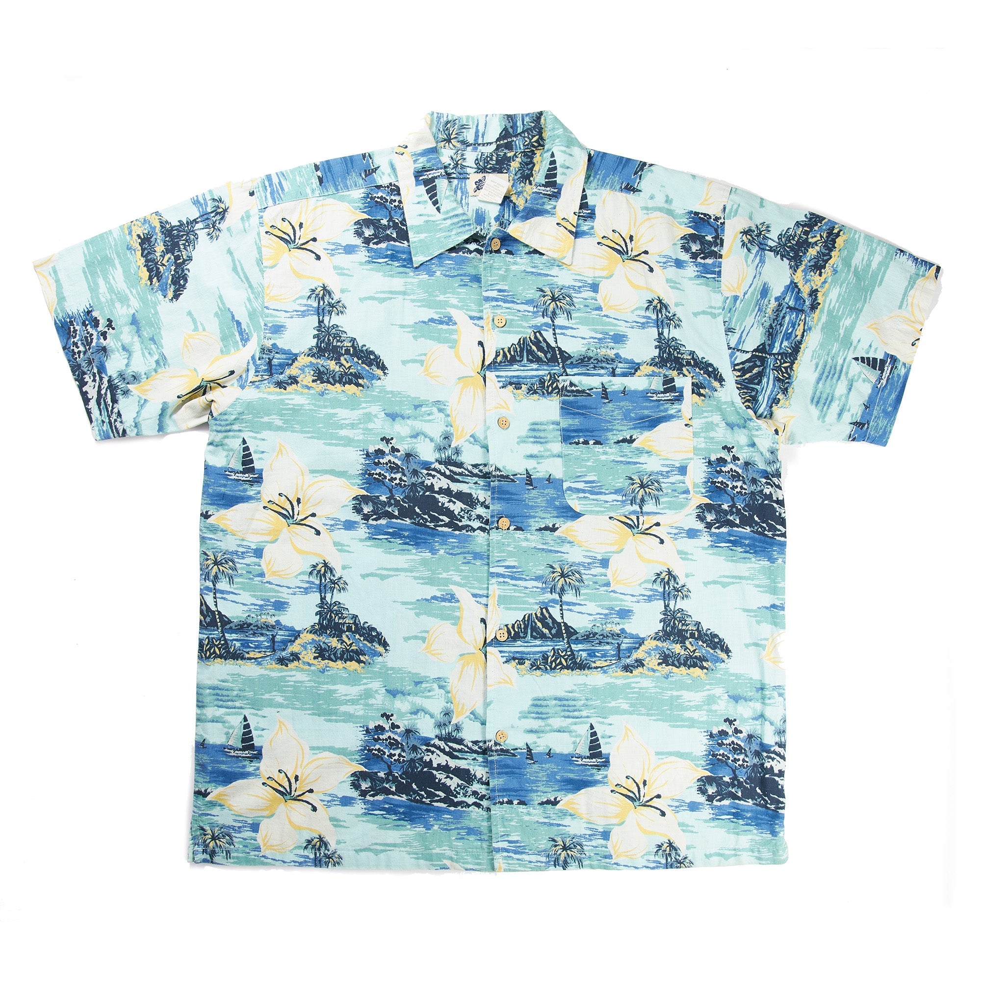 Sky Blue Islands Hawaiian Shirt S/S