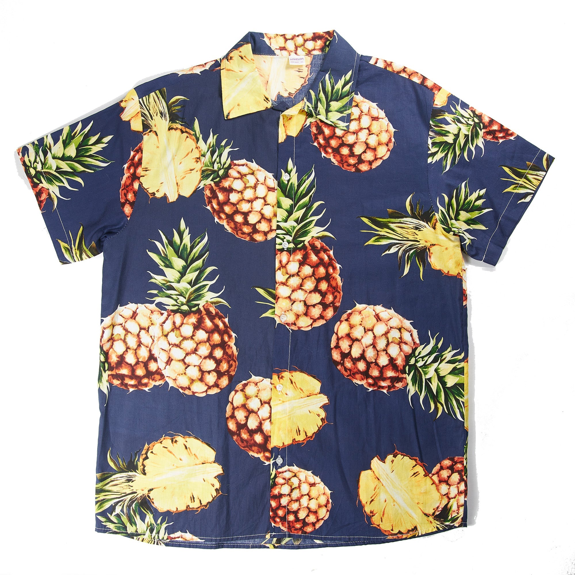 Navy with Pineapples Hawaiian Shirt S/S