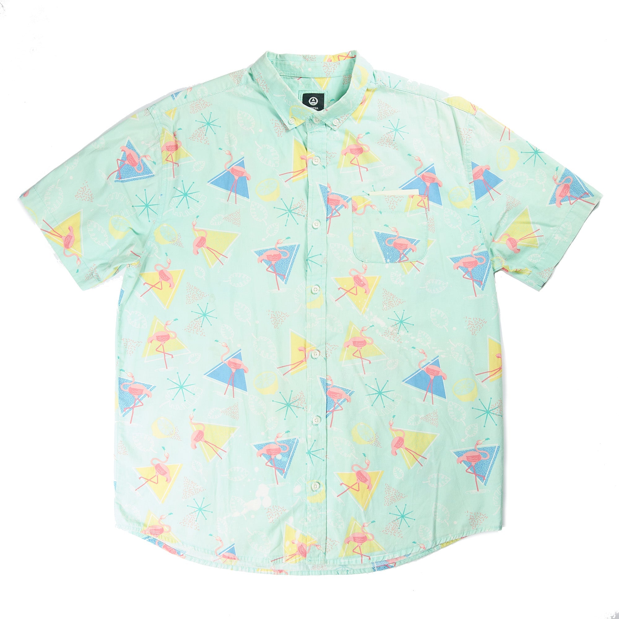 Aqua Flamingo Hawaiian Shirt S/S