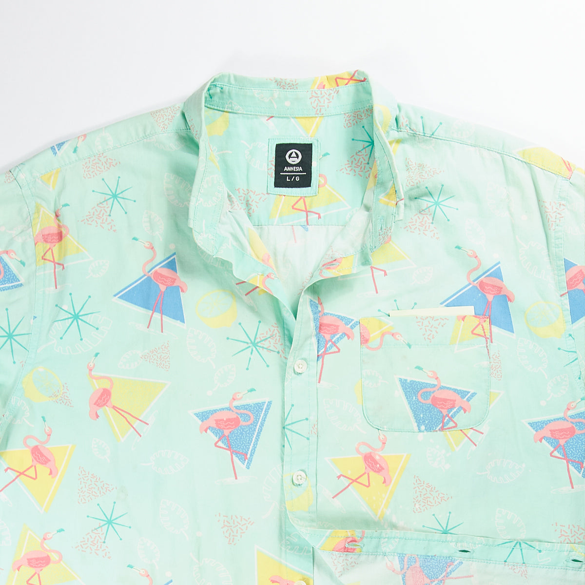 Aqua Flamingo Hawaiian Shirt S/S