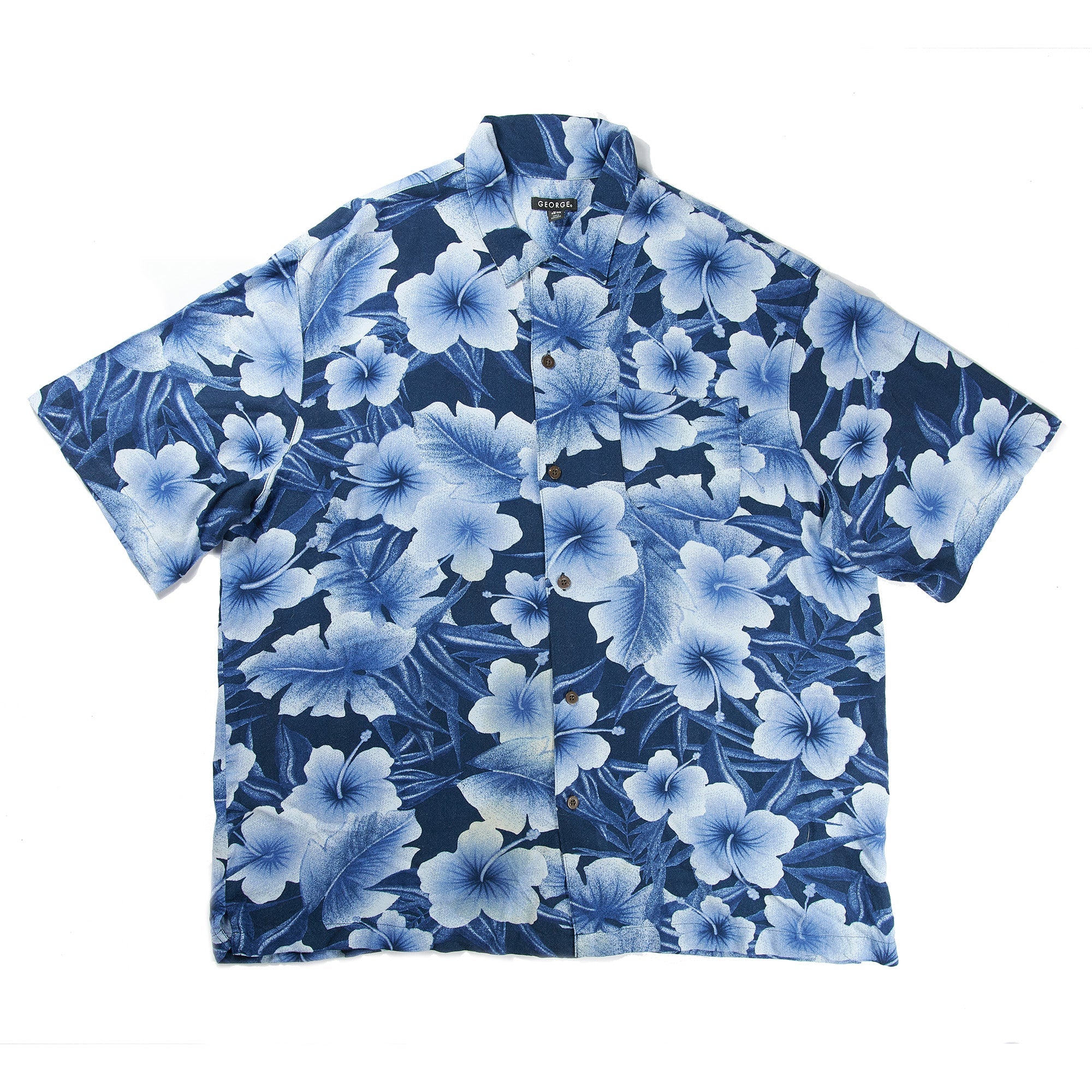 Navy Orchids Hawaiian Shirt S/S