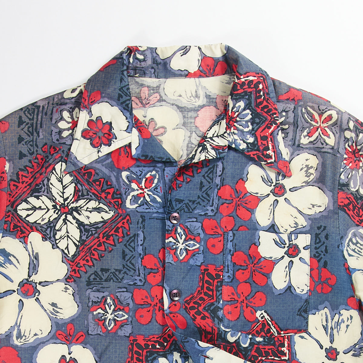 Red and Blue Orchids Hawaiian Shirt S/S