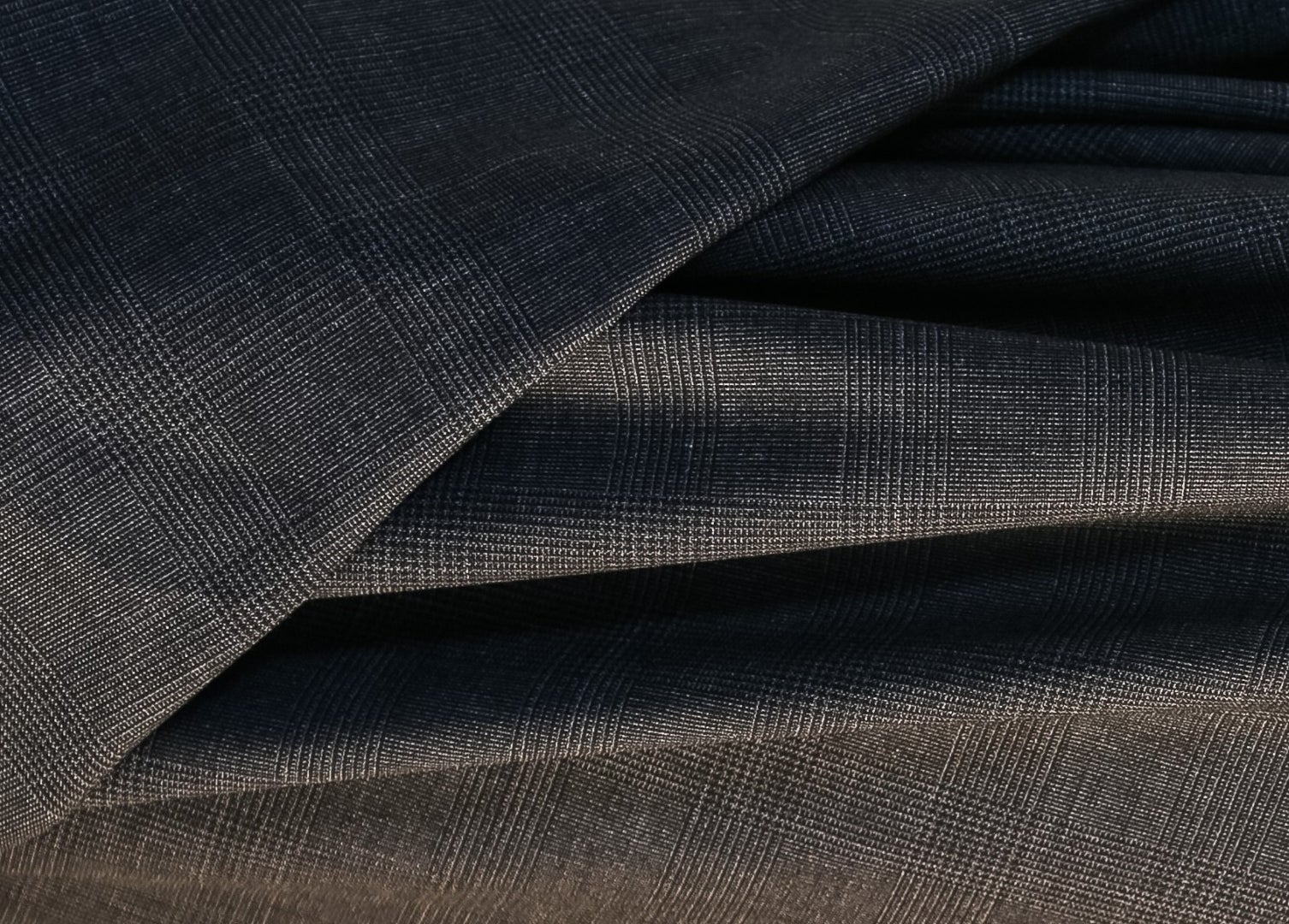 Dark Grey Glen Plaid Suiting Fabric