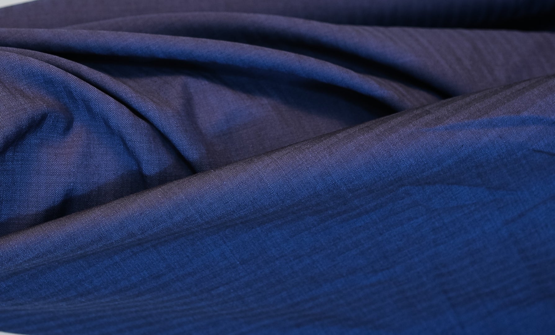 Tollegno Blue Herringbone Suiting Fabric