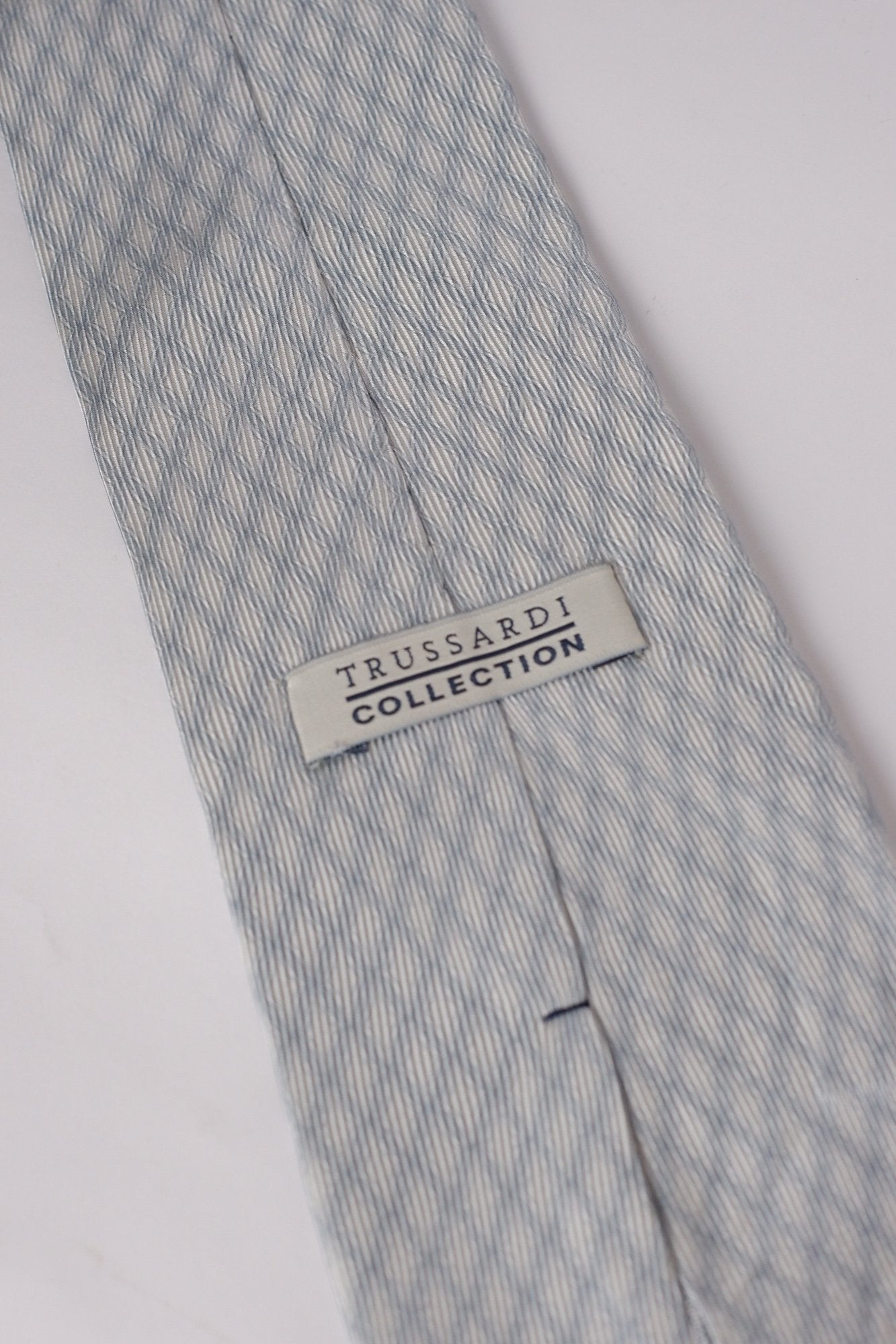 Trussardi Light Grey Geometric Necktie