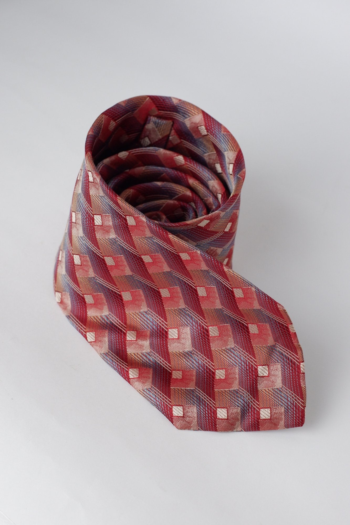 P. Fumagalli Red Geometric Necktie