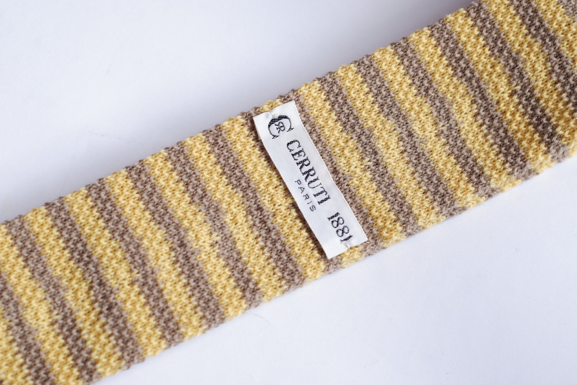 Cerruti 1881 Yellow and Beige Knitted Necktie