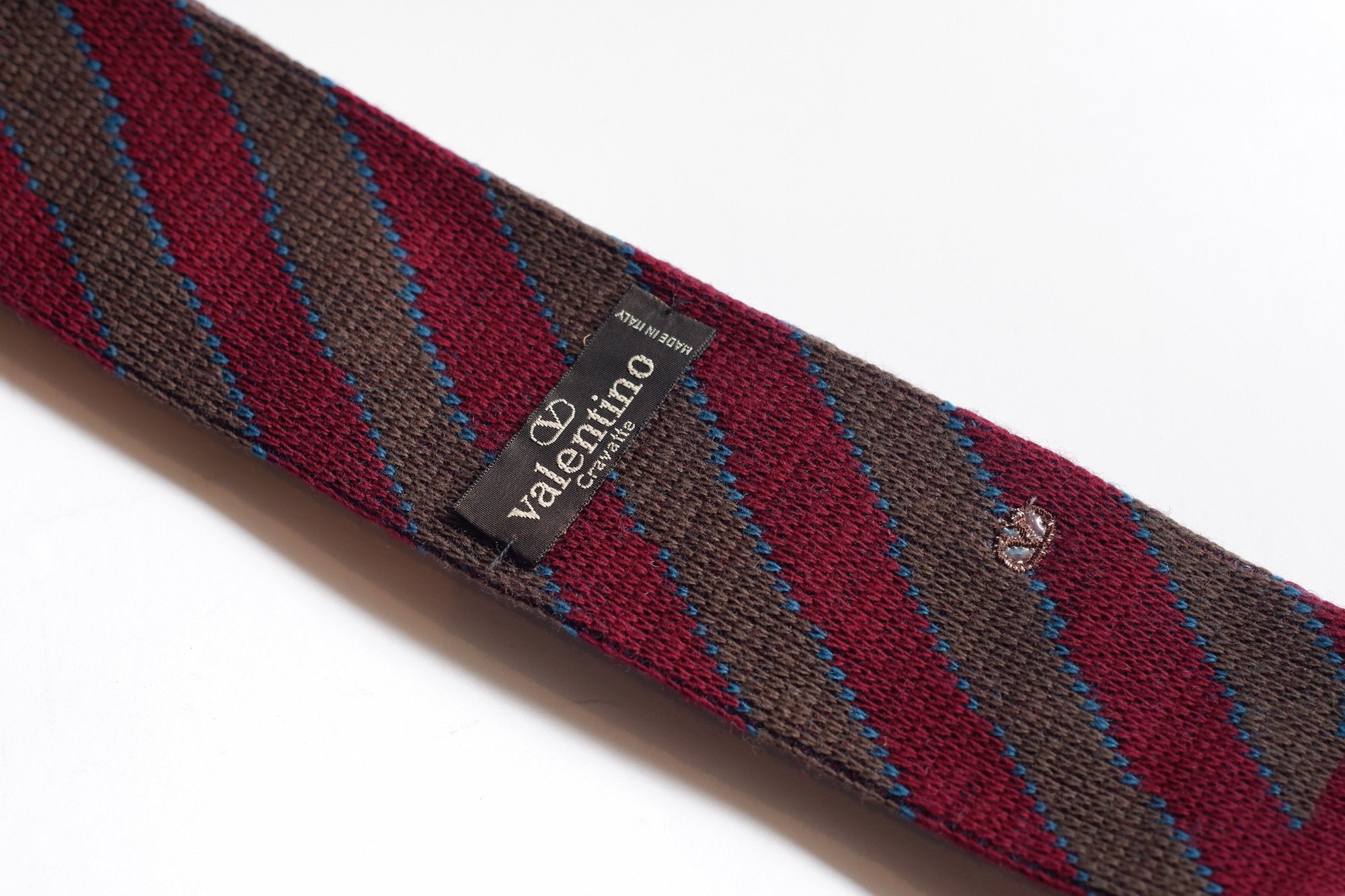 Valentino Red and Brown Knitted Necktie