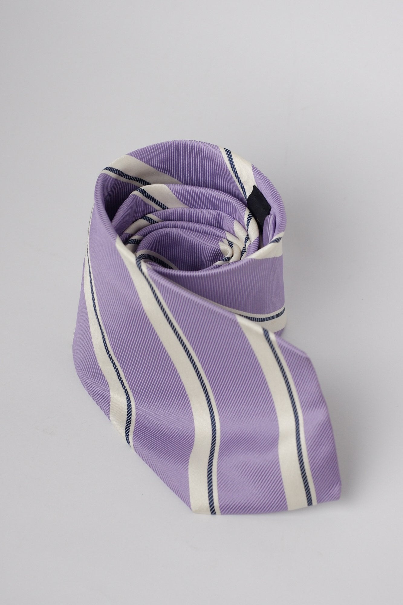 Luca D'Altieri Lilac Striped Necktie