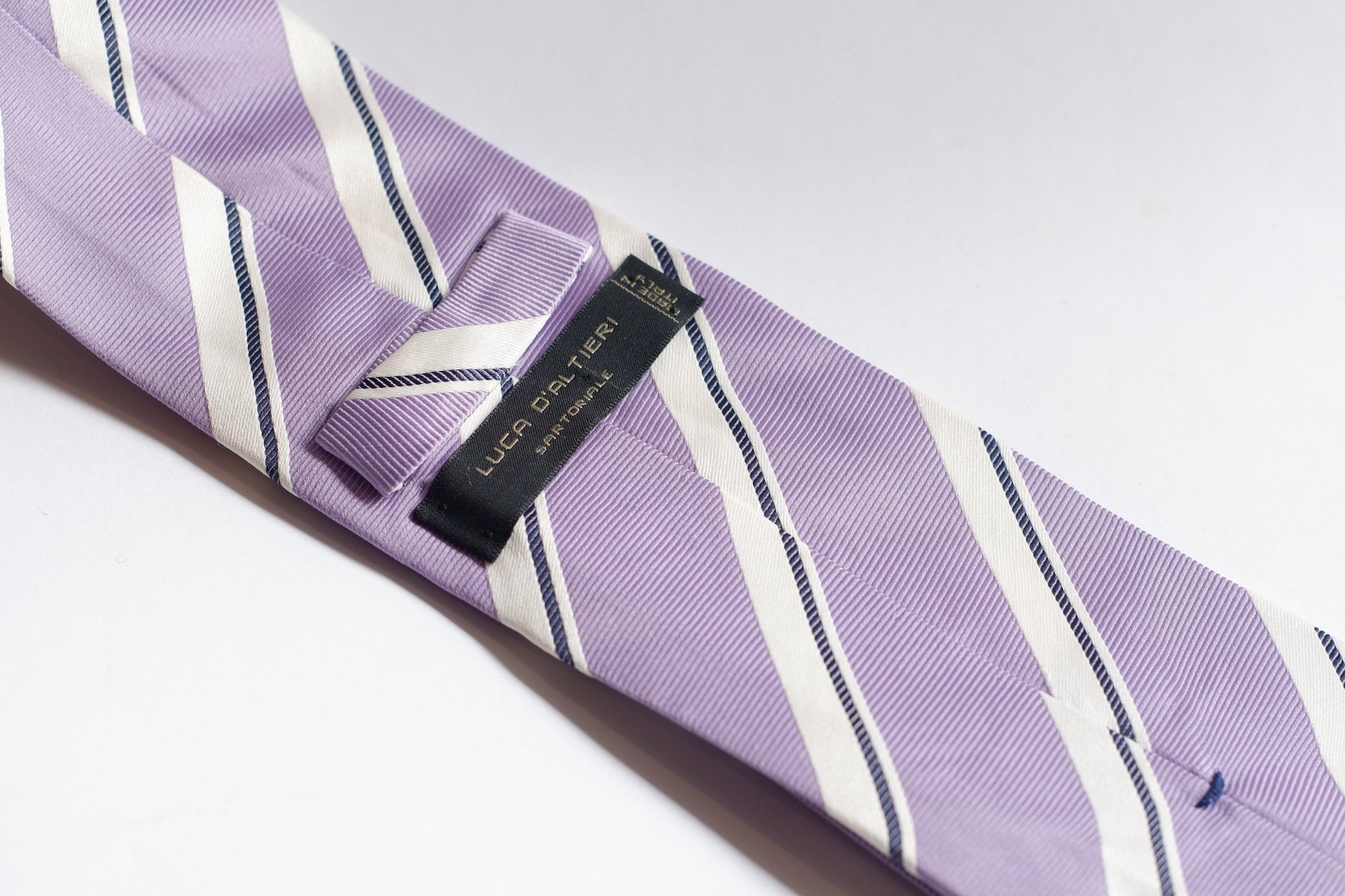 Luca D'Altieri Lilac Striped Necktie
