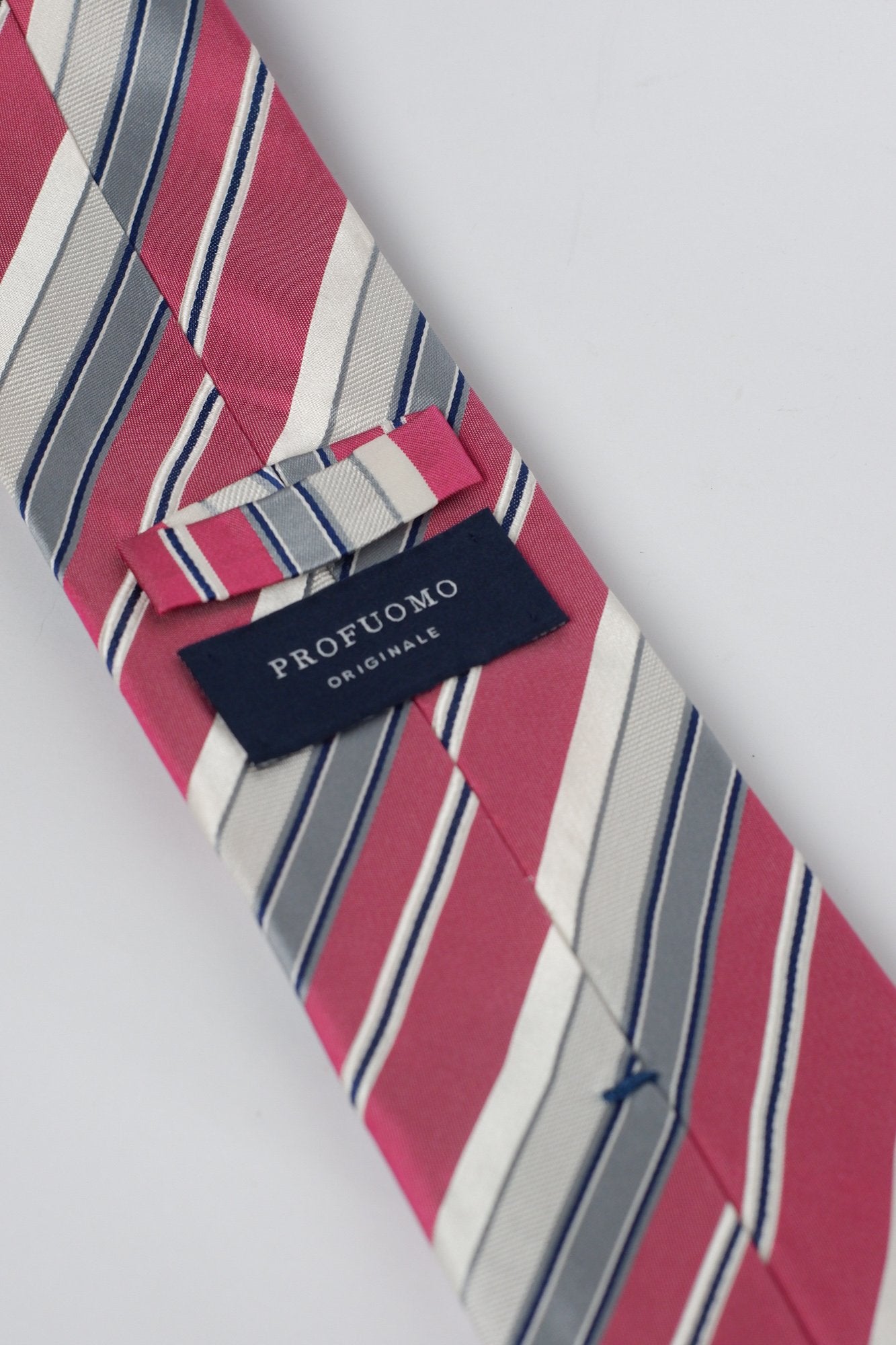 Profumo Pink and Grey Stripes Necktie