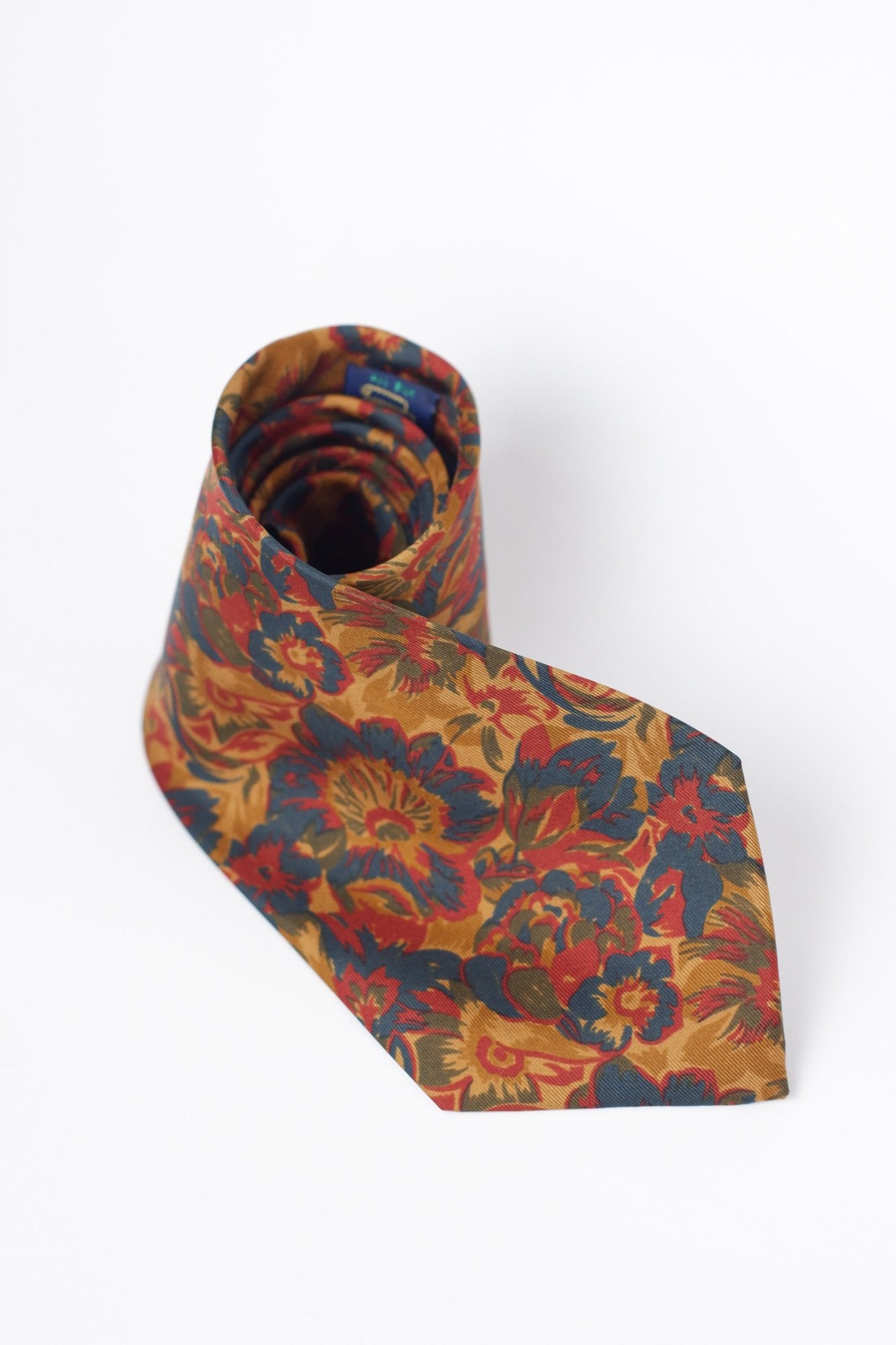 P. Fumagalli Yellow and Navy Floral Necktie