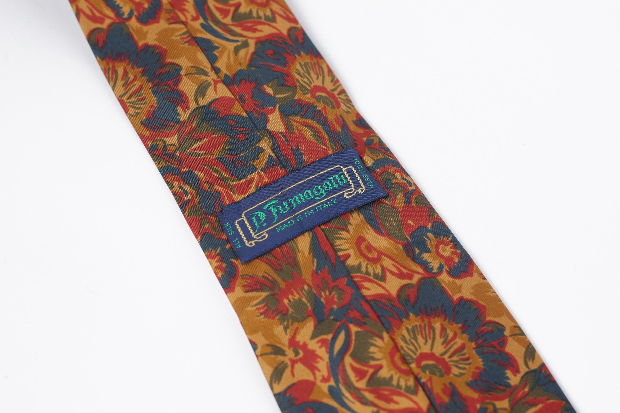 P. Fumagalli Yellow and Navy Floral Necktie