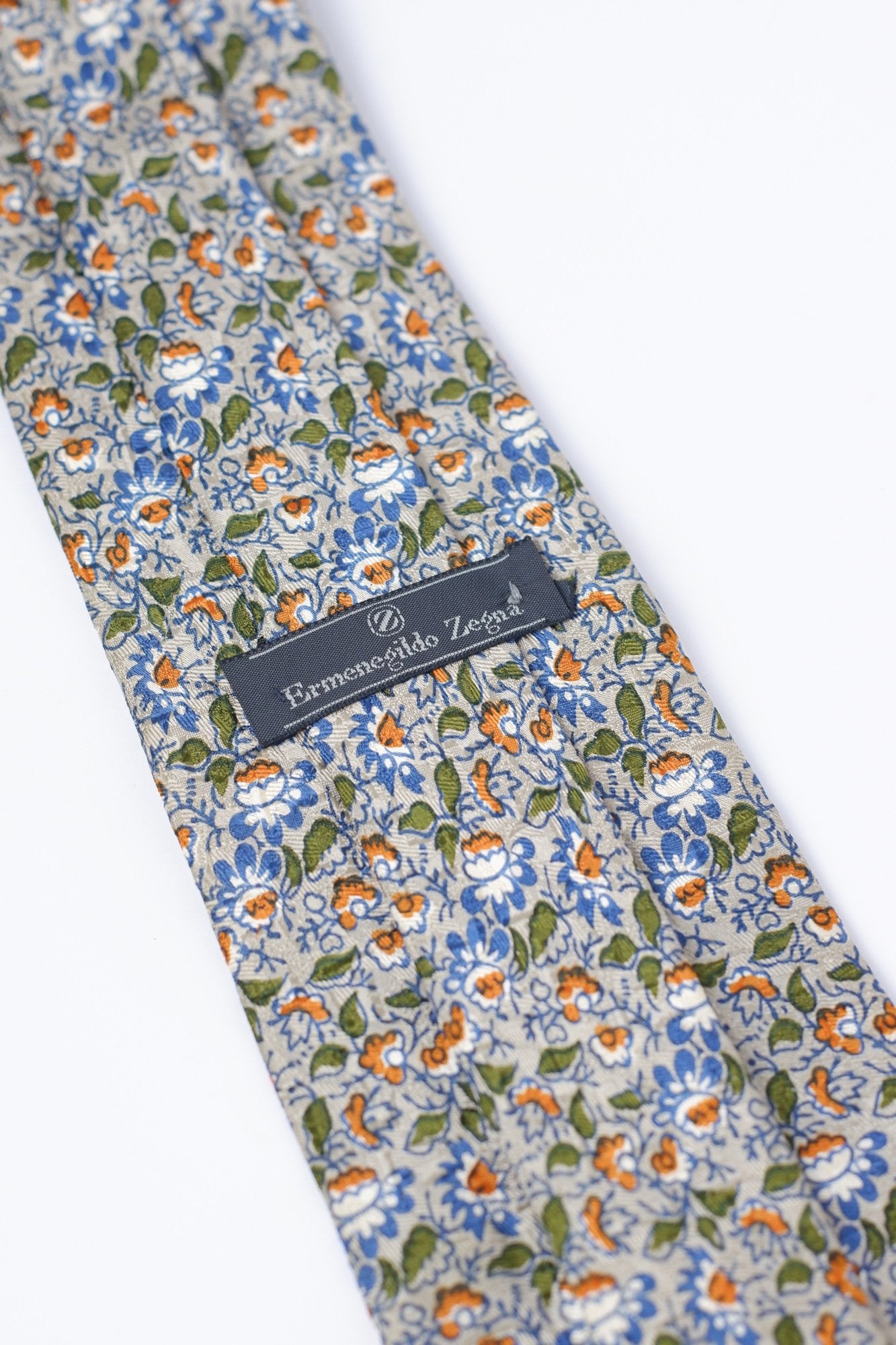 Ermenegildo Zegna Grey Floral Necktie