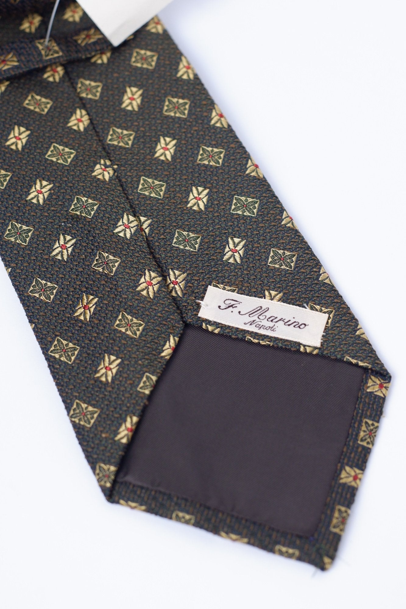 F. Marino Napoli Green Pattern Necktie