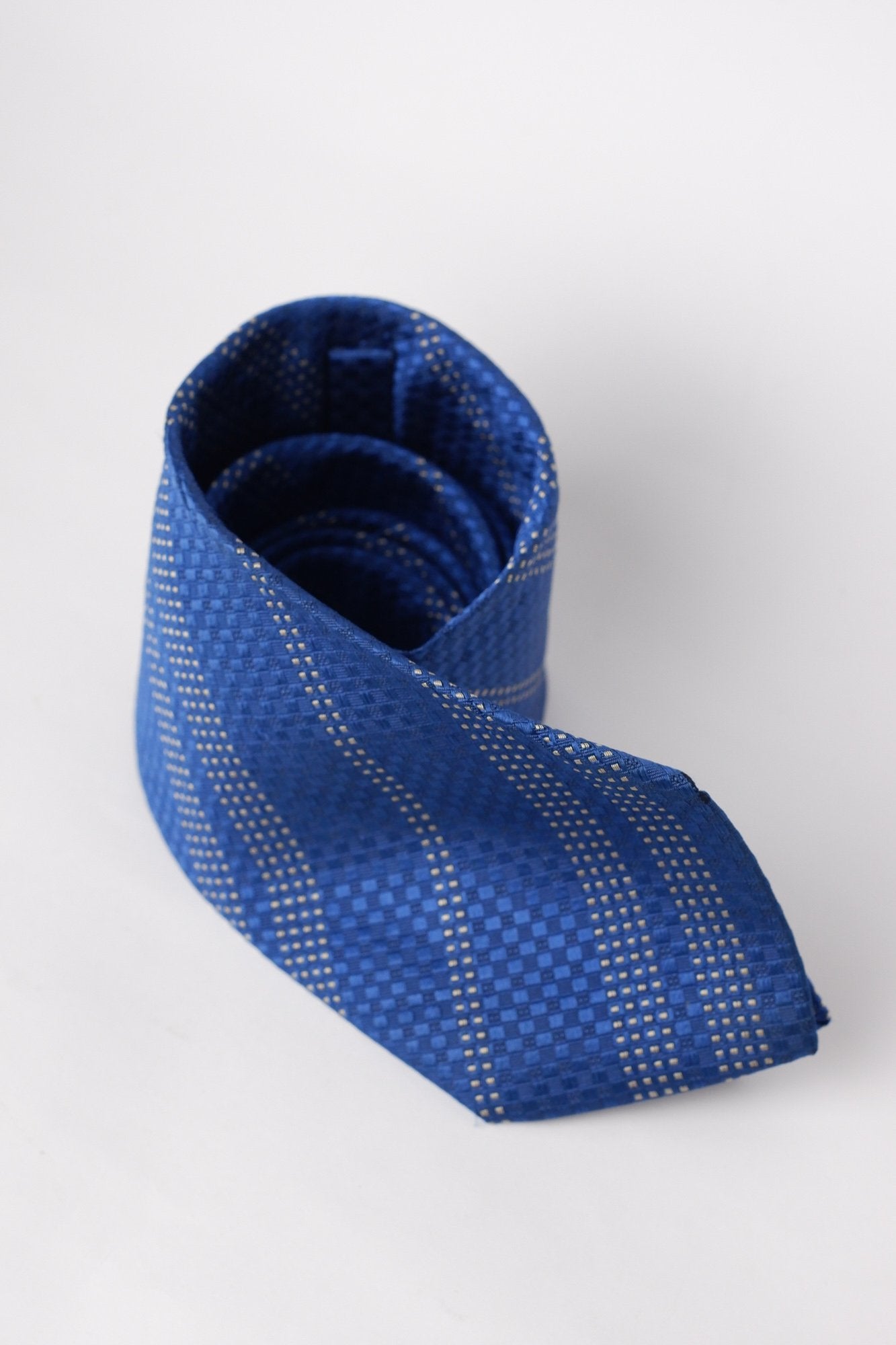 Lanolini Blue with Gold Stripes Necktie