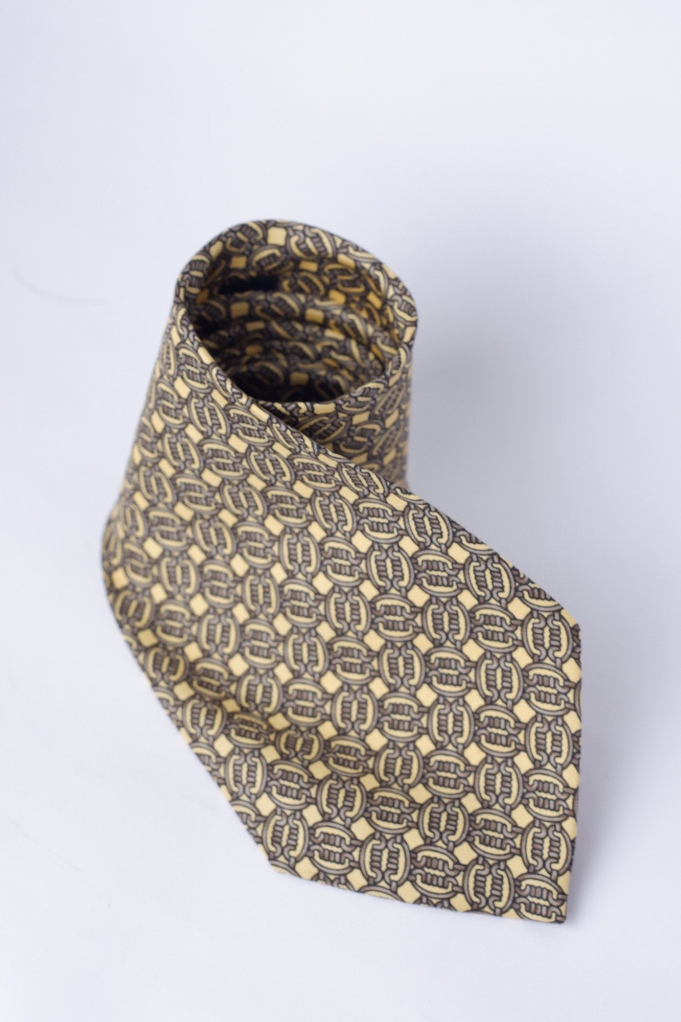 Guy Laroche Yellow Chain Printed Necktie