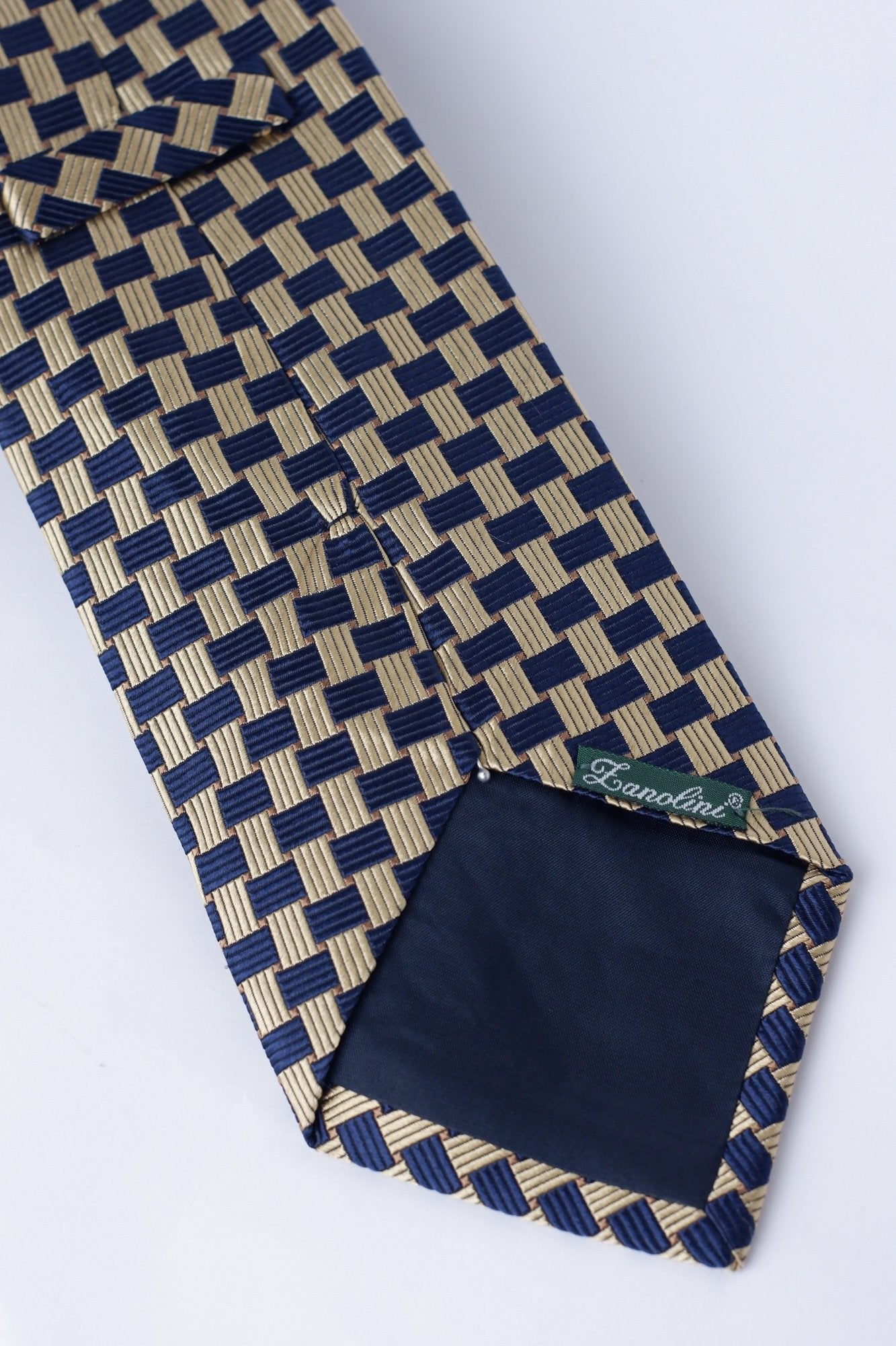Lanolini Blue and Gold Textured Necktie