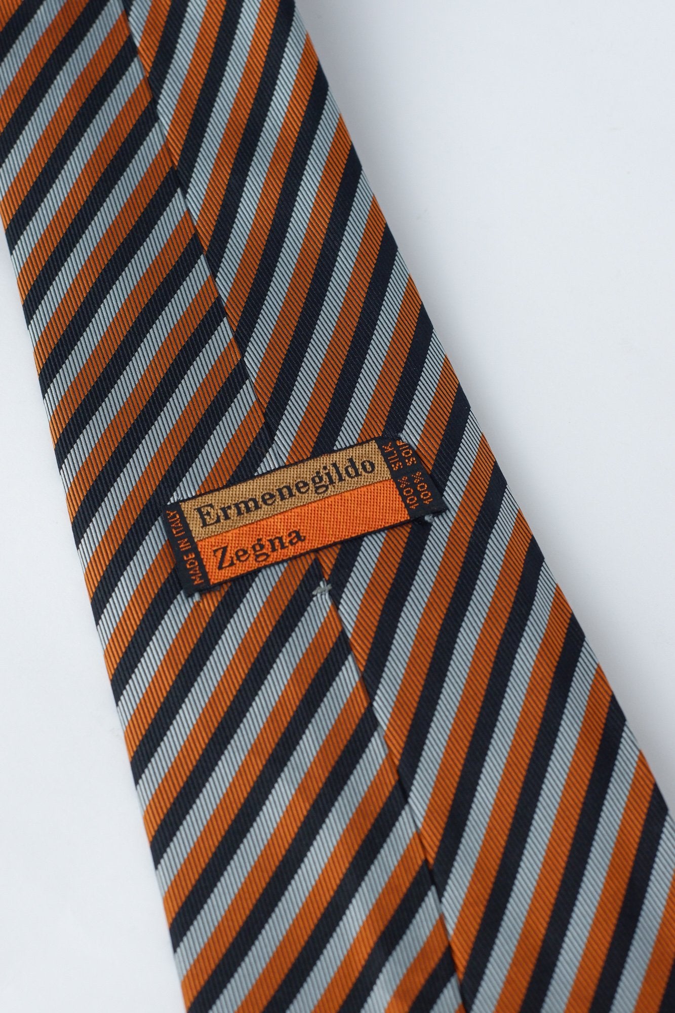 Ermenegildo Zegna Orange Stripe Necktie