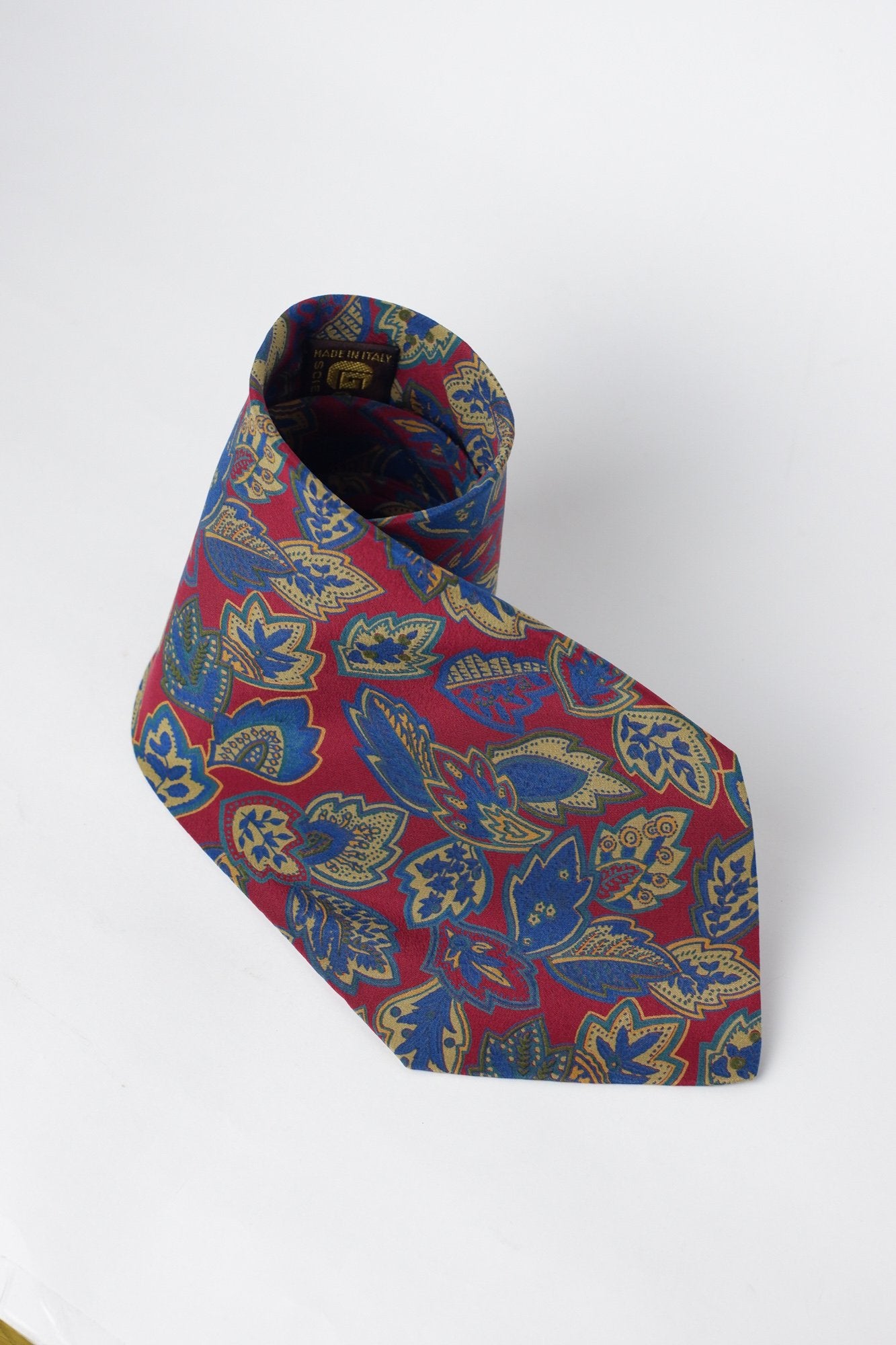 Guy Laroche Red and Blue Paisley Necktie