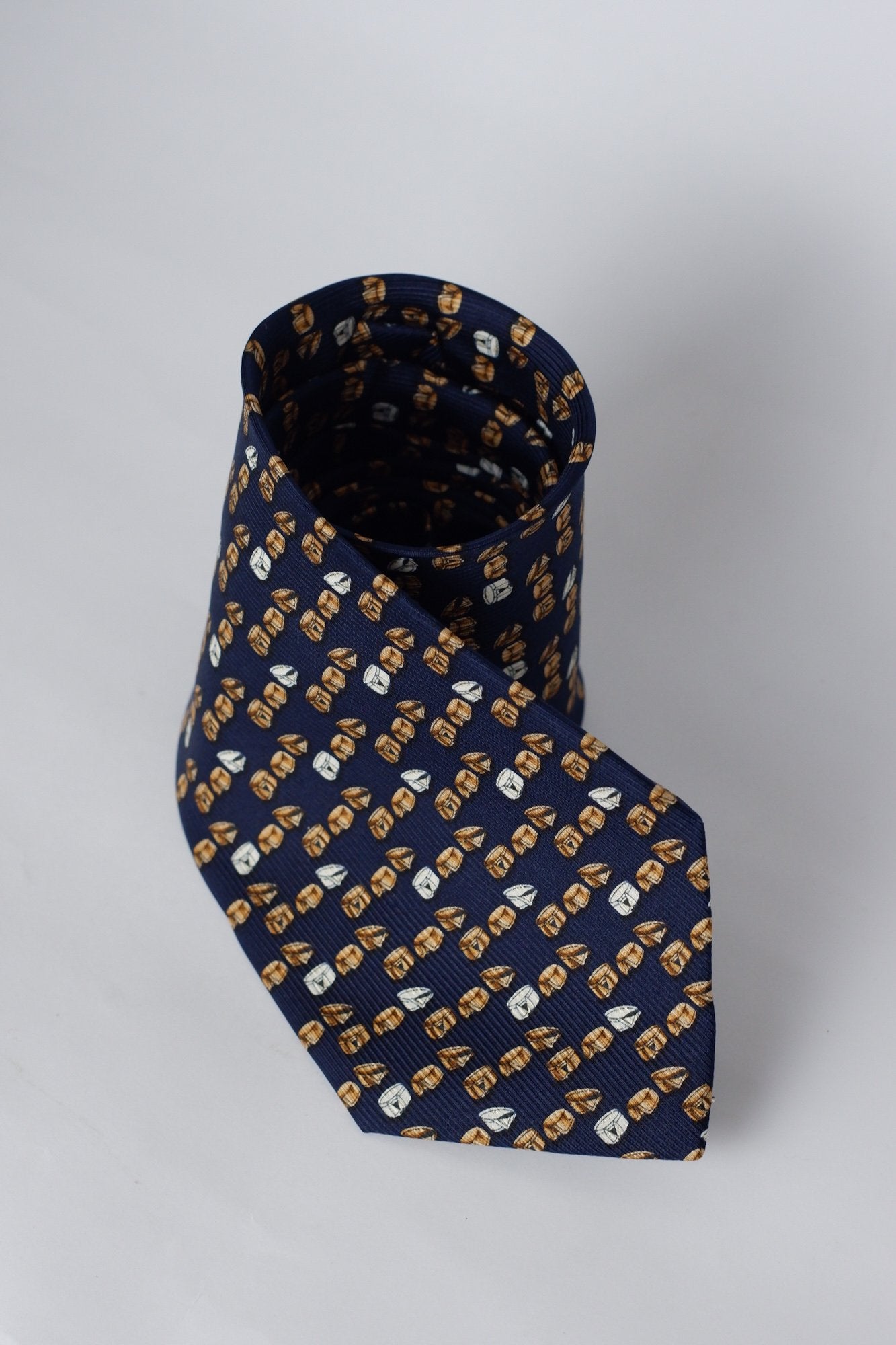Gianfranco Ferrè Navy with Collar Printed Necktie