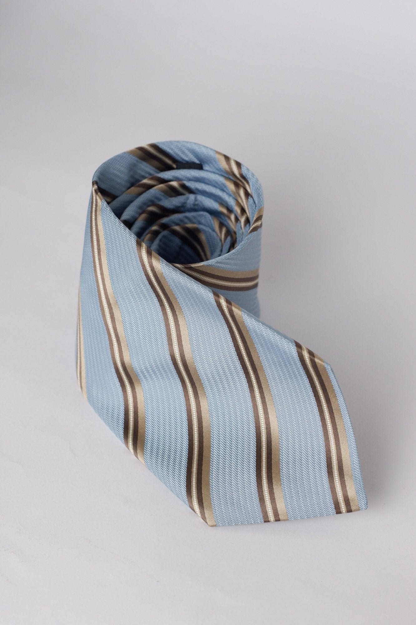 Gianfranco Ferrè Light Blue with Gold Stripes Necktie